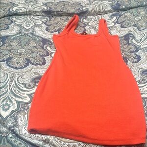 Signature Orange Sleeveless Fitted Tank Top dress